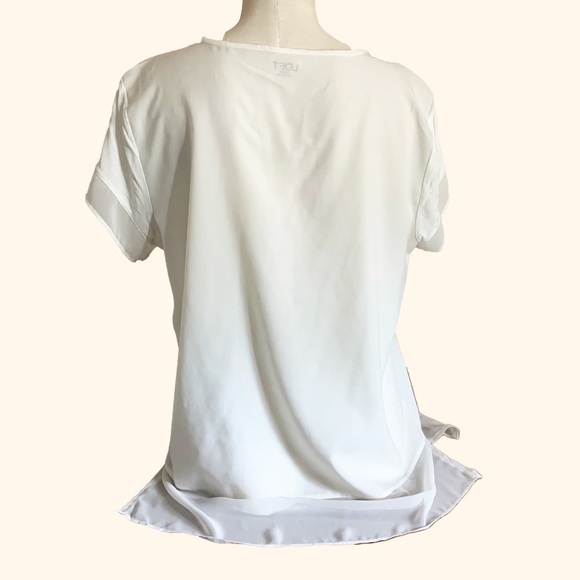 Loft Lightweight Short Sleeve Blouse Sz L - Picture 2 of 3